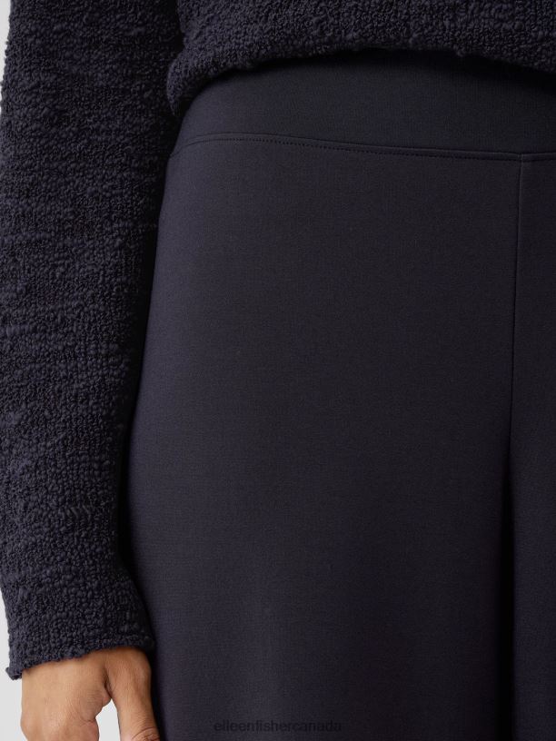 EILEEN FISHER Washable Flex Ponte Wide-Leg Pant Easy Fit Full Length Women BLACK Clothing 024FN665