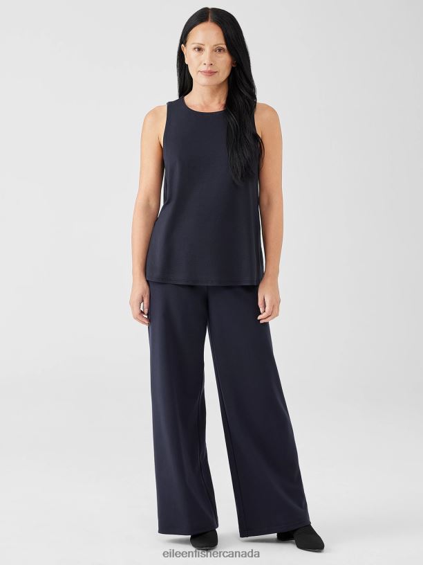 EILEEN FISHER Washable Flex Ponte Wide-Leg Pant Easy Fit Full Length Women BLACK Clothing 024FN665