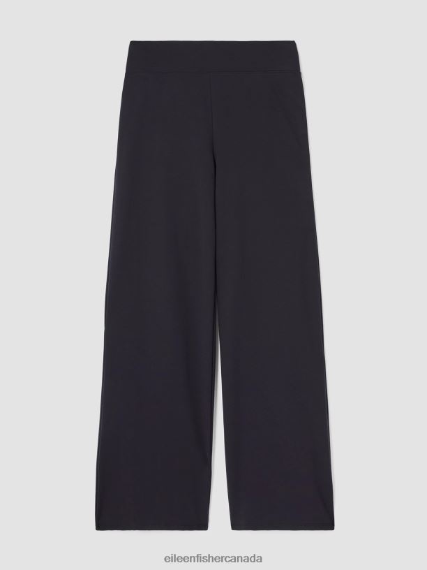 EILEEN FISHER Washable Flex Ponte Wide-Leg Pant Easy Fit Full Length Women BLACK Clothing 024FN665