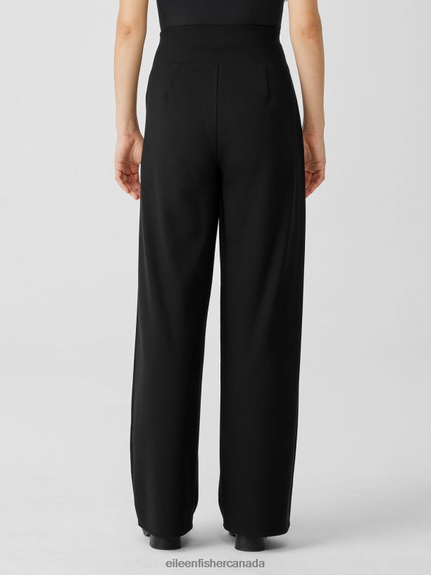 EILEEN FISHER Washable Flex Ponte Wide-Leg Pant Easy Fit Full Length Women BLACK Clothing 024FN666