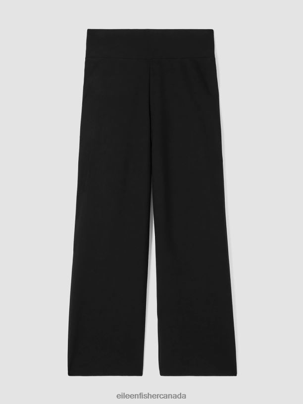 EILEEN FISHER Washable Flex Ponte Wide-Leg Pant Easy Fit Full Length Women BLACK Clothing 024FN666