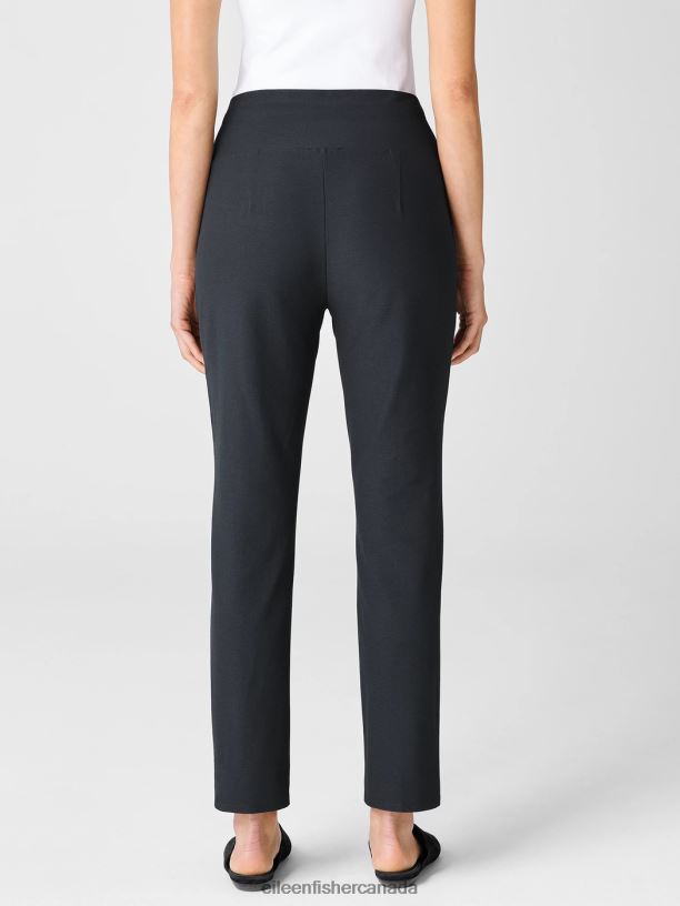 EILEEN FISHER Washable Stretch Crepe High-Waisted Pant Slim Fit Ankle Length Women BLACK Clothing 024FN589