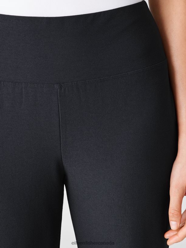EILEEN FISHER Washable Stretch Crepe High-Waisted Pant Slim Fit Ankle Length Women BLACK Clothing 024FN589