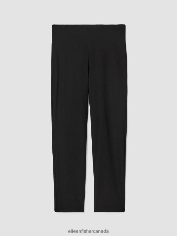 EILEEN FISHER Washable Stretch Crepe High-Waisted Pant Slim Fit Ankle Length Women BLACK Clothing 024FN590