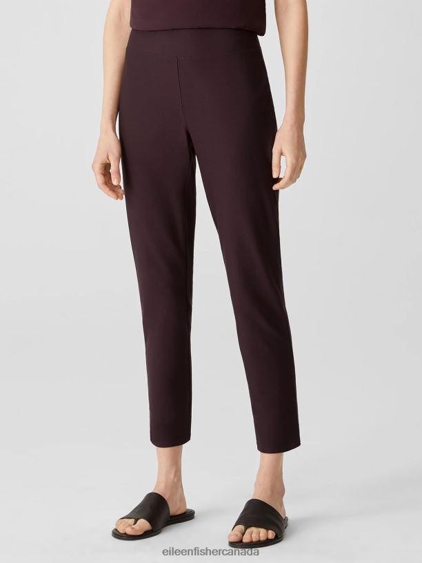 EILEEN FISHER Washable Stretch Crepe High Waisted Pant Slim Fit Ankle Length Women CASSIS Clothing 024FN739
