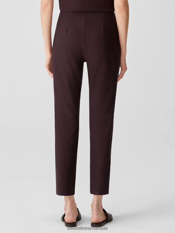 EILEEN FISHER Washable Stretch Crepe High Waisted Pant Slim Fit Ankle Length Women CASSIS Clothing 024FN739