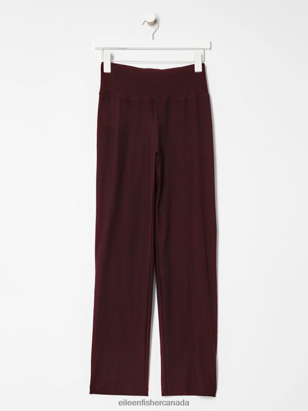 EILEEN FISHER Washable Stretch Crepe High Waisted Pant Slim Fit Ankle Length Women CASSIS Clothing 024FN739