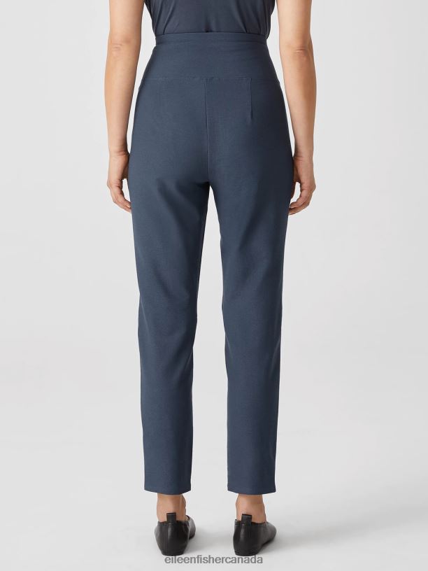 EILEEN FISHER Washable Stretch Crepe High Waisted Pant Slim Fit Women OCEAN Clothing 024FN724