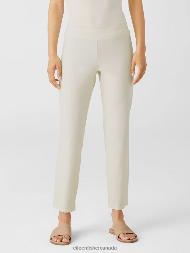 EILEEN FISHER Washable Stretch Crepe Pant Slim Fit Ankle Length Women BONE Clothing 024FN694