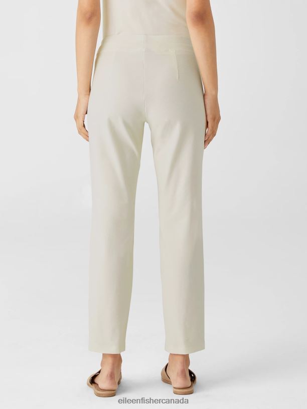 EILEEN FISHER Washable Stretch Crepe Pant Slim Fit Ankle Length Women BONE Clothing 024FN694