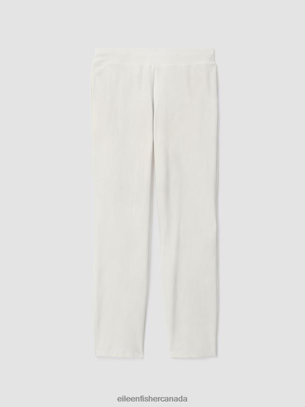 EILEEN FISHER Washable Stretch Crepe Pant Slim Fit Ankle Length Women BONE Clothing 024FN694