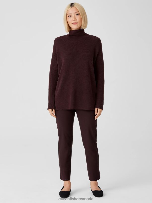 EILEEN FISHER Washable Stretch Crepe Pant Slim Fit Ankle Length Women CASSIS Clothing 024FN741