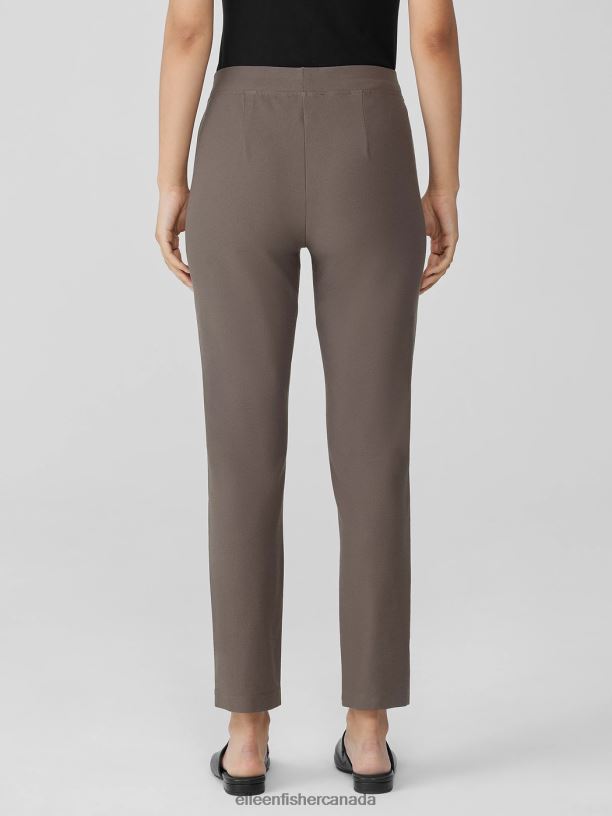 EILEEN FISHER Washable Stretch Crepe Pant Slim Fit Ankle Length Women COBBLESTONE Clothing 024FN586