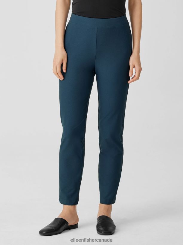EILEEN FISHER Washable Stretch Crepe Pant Slim Fit Ankle Length Women DEEP ADRIATIC Clothing 024FN696