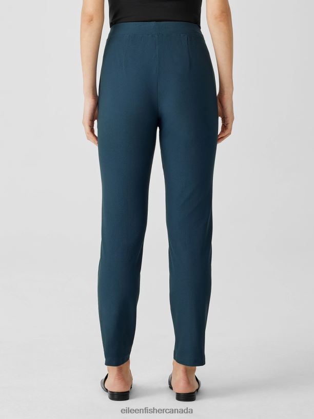 EILEEN FISHER Washable Stretch Crepe Pant Slim Fit Ankle Length Women DEEP ADRIATIC Clothing 024FN696