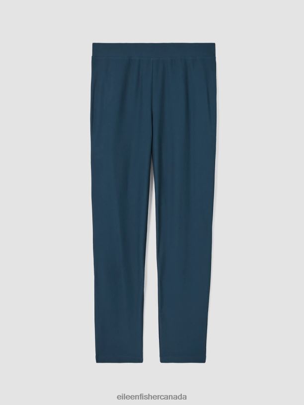 EILEEN FISHER Washable Stretch Crepe Pant Slim Fit Ankle Length Women DEEP ADRIATIC Clothing 024FN696