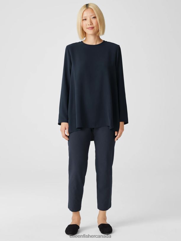 EILEEN FISHER Washable Stretch Crepe Pant Slim Fit Ankle Length Women OCEAN Clothing 024FN698