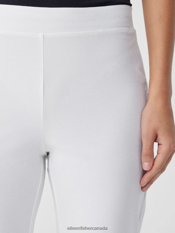 EILEEN FISHER Washable Stretch Crepe Pant Slim Fit Ankle Length Women WHITE Clothing 024FN583