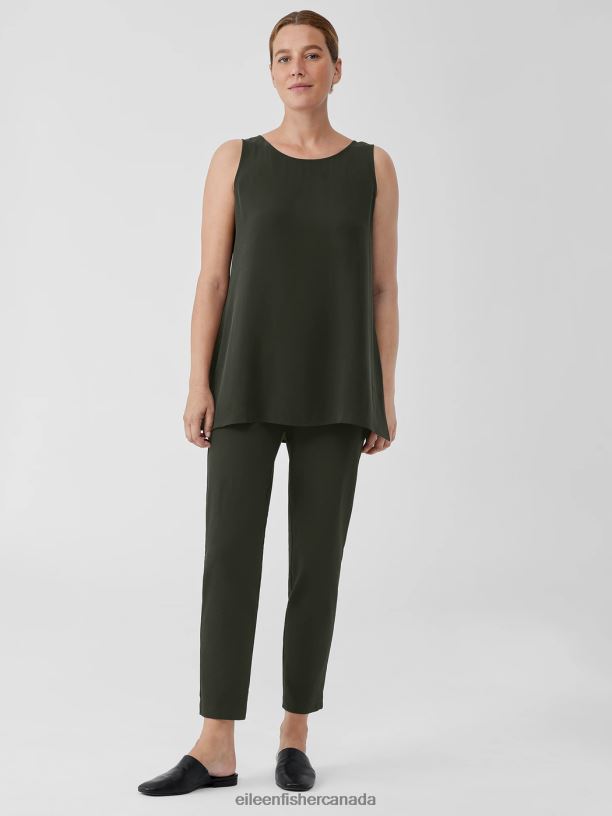 EILEEN FISHER Washable Stretch Crepe Pant Slim Fit Ankle Length Women WOODLAND Clothing 024FN695