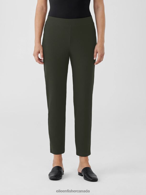 EILEEN FISHER Washable Stretch Crepe Pant Slim Fit Ankle Length Women WOODLAND Clothing 024FN695