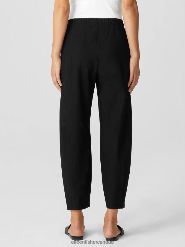 EILEEN FISHER Washable Stretch Crepe Pleated Lantern Pant Easy Fit Ankle Length Women BLACK Clothing 024FN700