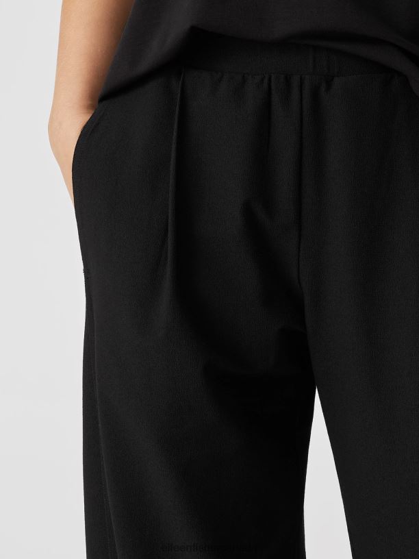 EILEEN FISHER Washable Stretch Crepe Pleated Lantern Pant Easy Fit Ankle Length Women BLACK Clothing 024FN725