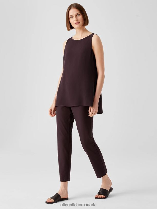 EILEEN FISHER Washable Stretch Crepe Slim Ankle Pant Slim Fit Ankle Length Women CASSIS Clothing 024FN813