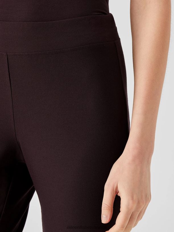 EILEEN FISHER Washable Stretch Crepe Slim Ankle Pant Slim Fit Ankle Length Women CASSIS Clothing 024FN813