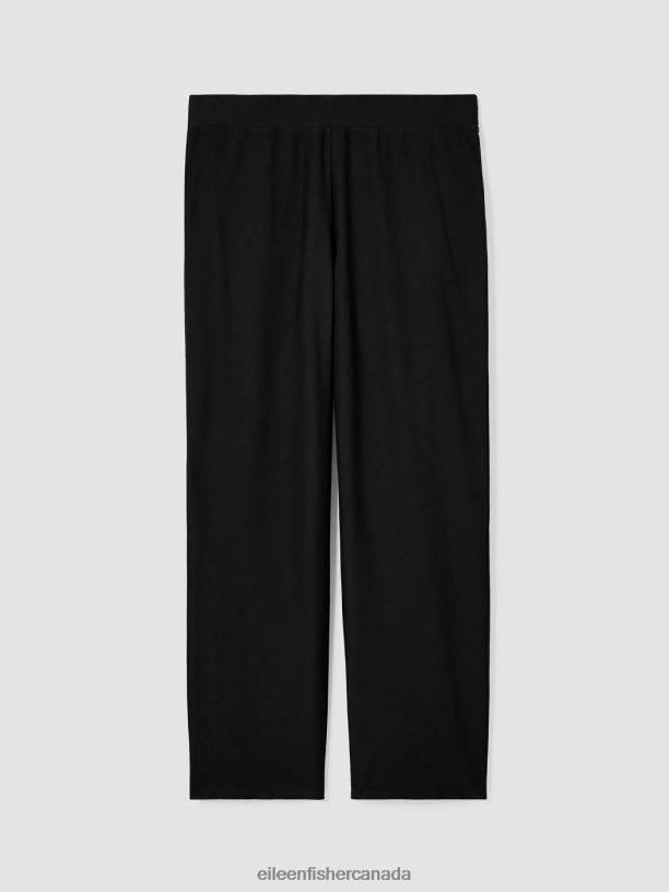 EILEEN FISHER Washable Stretch Crepe Straight Pant Easy Fit Ankle Length Women BLACK Clothing 024FN575