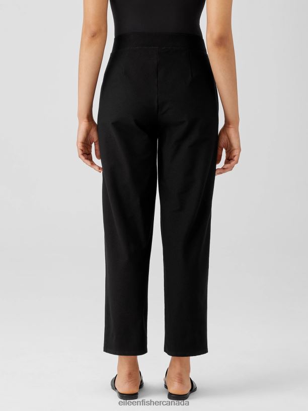 EILEEN FISHER Washable Stretch Crepe Straight Pant Easy Fit Ankle Length Women BLACK Clothing 024FN579