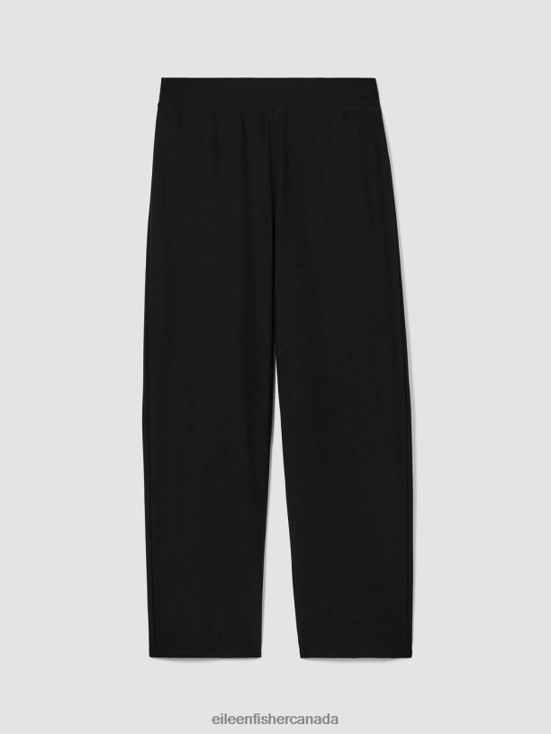 EILEEN FISHER Washable Stretch Crepe Straight Pant Easy Fit Ankle Length Women BLACK Clothing 024FN579