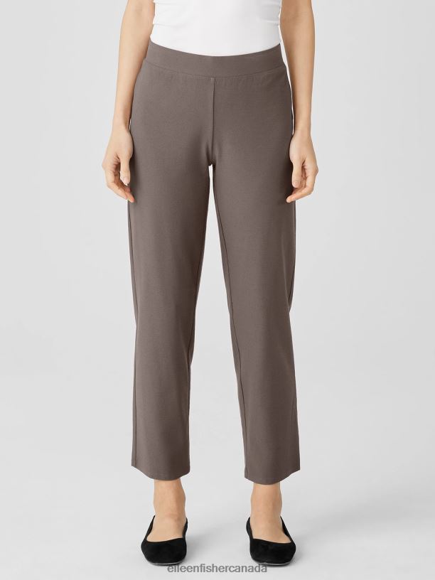 EILEEN FISHER Washable Stretch Crepe Straight Pant Easy Fit Ankle Length Women COBBLESTONE Clothing 024FN577