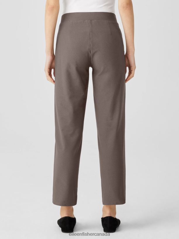 EILEEN FISHER Washable Stretch Crepe Straight Pant Easy Fit Ankle Length Women COBBLESTONE Clothing 024FN577