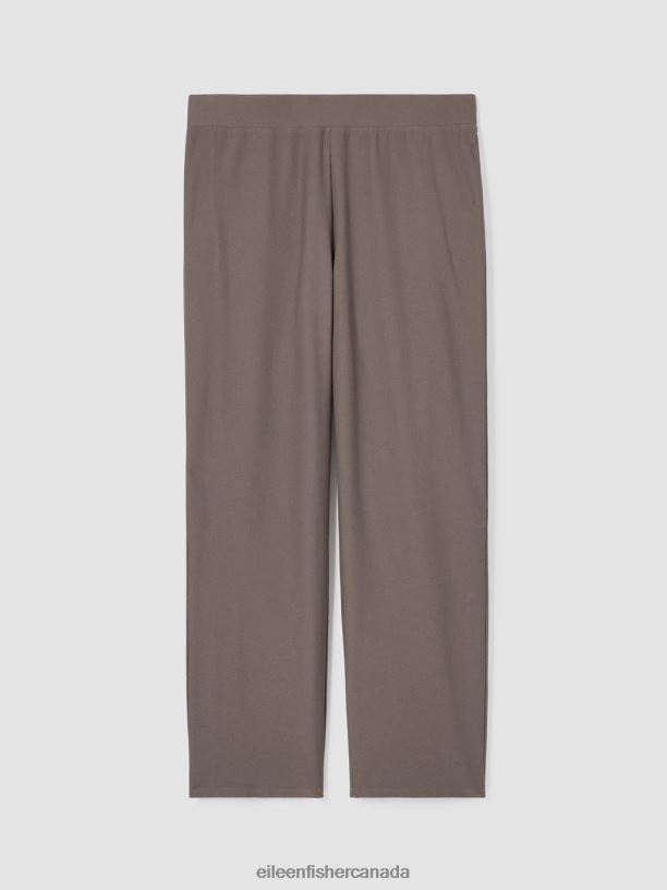 EILEEN FISHER Washable Stretch Crepe Straight Pant Easy Fit Ankle Length Women COBBLESTONE Clothing 024FN577