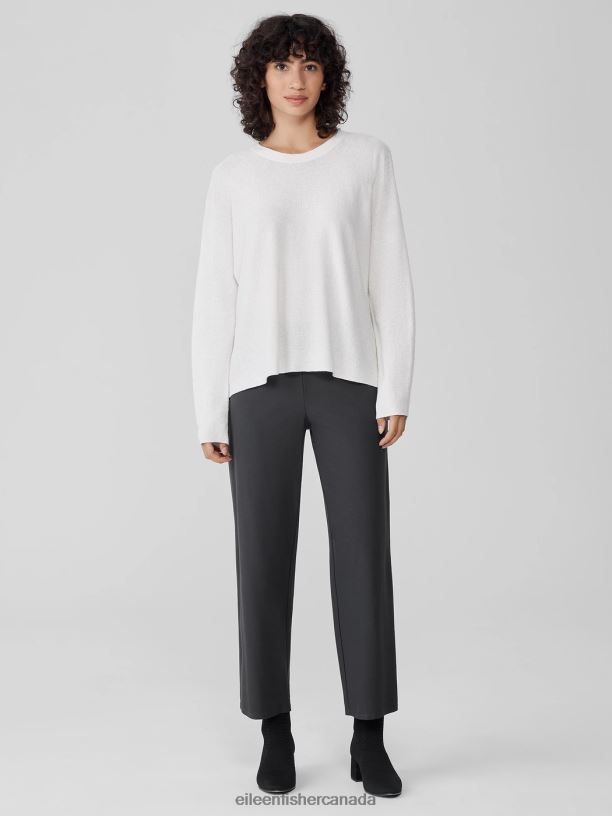 EILEEN FISHER Washable Stretch Crepe Straight Pant Easy Fit Ankle Length Women GRAPHITE Clothing 024FN576