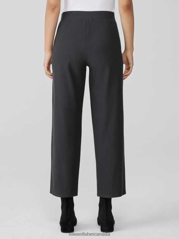 EILEEN FISHER Washable Stretch Crepe Straight Pant Easy Fit Ankle Length Women GRAPHITE Clothing 024FN576