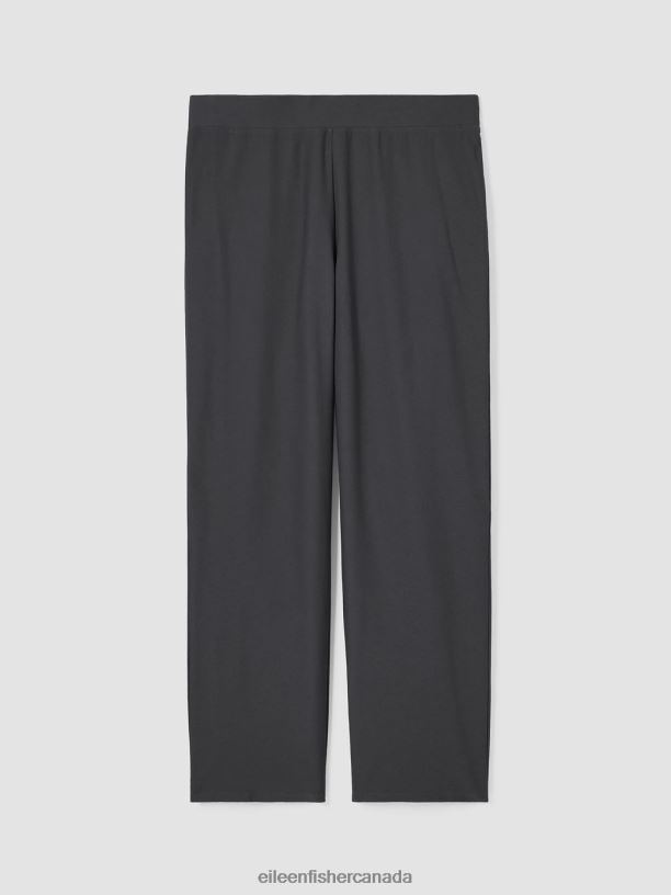 EILEEN FISHER Washable Stretch Crepe Straight Pant Easy Fit Ankle Length Women GRAPHITE Clothing 024FN576
