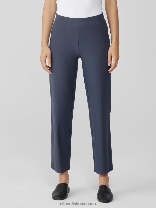 EILEEN FISHER Washable Stretch Crepe Straight Pant Easy Fit Ankle Length Women OCEAN Clothing 024FN578