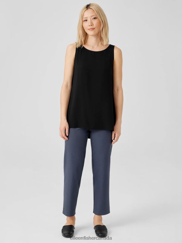 EILEEN FISHER Washable Stretch Crepe Straight Pant Easy Fit Ankle Length Women OCEAN Clothing 024FN578