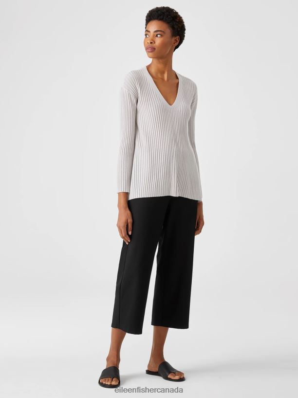 EILEEN FISHER Washable Stretch Crepe Straight Pant Easy Fit Cropped Length Women BLACK Clothing 024FN722