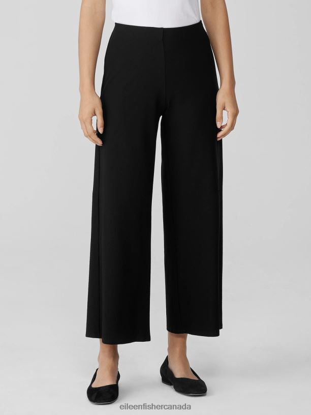 EILEEN FISHER Washable Stretch Crepe Wide-Leg Pant Easy Fit Ankle Length Women BLACK Clothing 024FN591