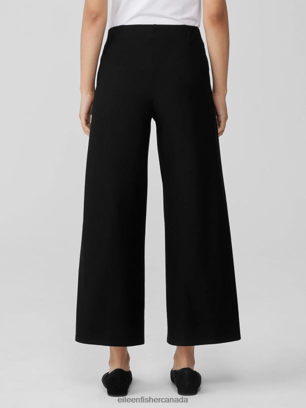 EILEEN FISHER Washable Stretch Crepe Wide-Leg Pant Easy Fit Ankle Length Women BLACK Clothing 024FN591