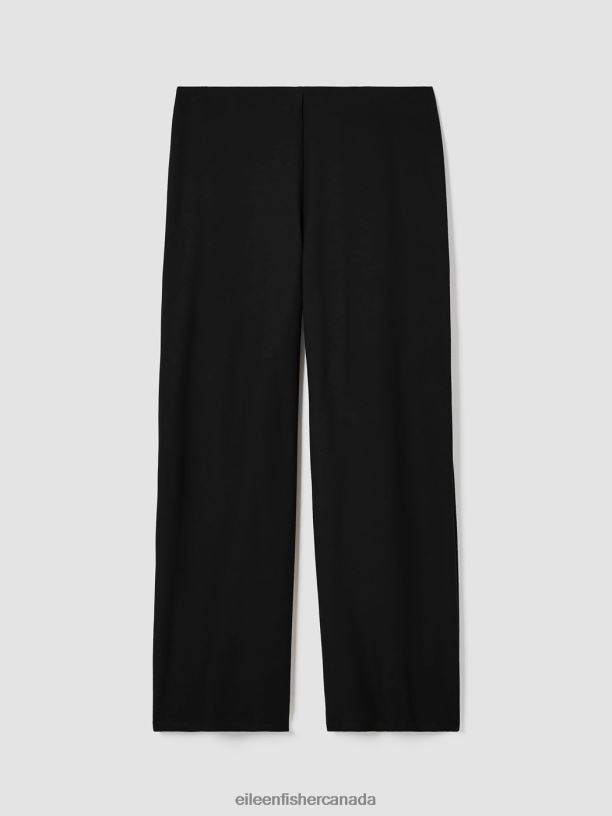 EILEEN FISHER Washable Stretch Crepe Wide-Leg Pant Easy Fit Ankle Length Women BLACK Clothing 024FN591