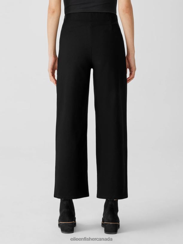 EILEEN FISHER Washable Stretch Crepe Wide-Leg Pant Easy Fit Ankle Length Women BLACK Clothing 024FN699