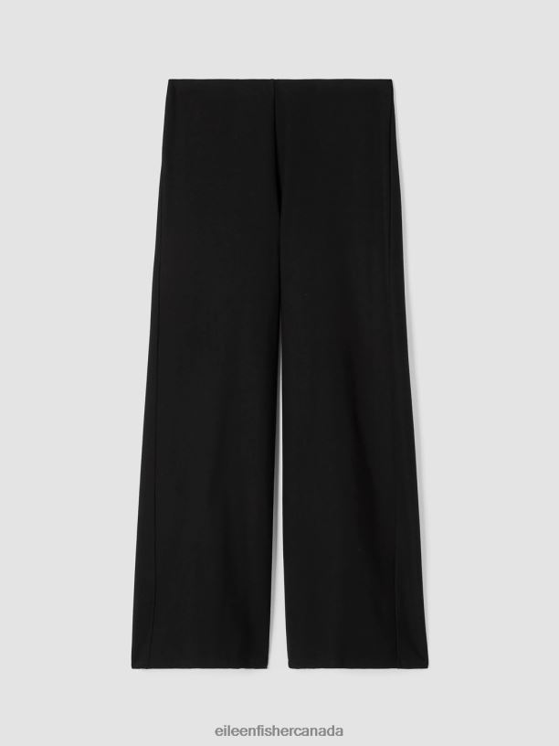 EILEEN FISHER Washable Stretch Crepe Wide-Leg Pant Easy Fit Ankle Length Women BLACK Clothing 024FN699