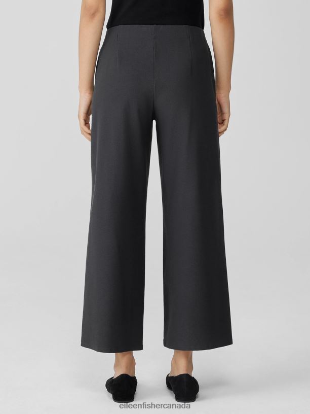 EILEEN FISHER Washable Stretch Crepe Wide-Leg Pant Easy Fit Ankle Length Women GRAPHITE Clothing 024FN592