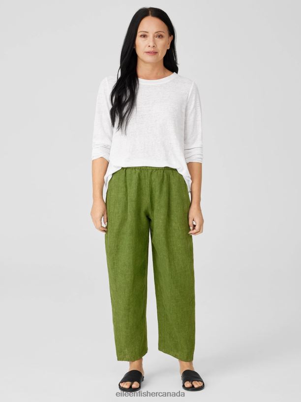 EILEEN FISHER Washed Organic Linen Delave Lantern Pant Easy Fit Cropped Length Women FIELD Clothing 024FN565