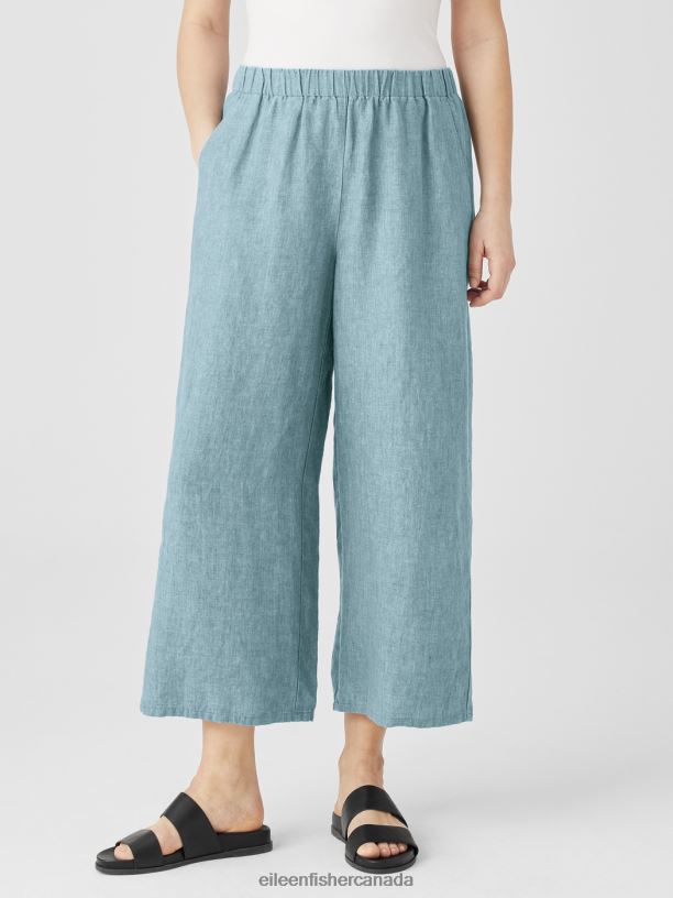 EILEEN FISHER Washed Organic Linen Delave Wide-Leg Pant Easy Fit Cropped Length Women FIELD Clothing 024FN569