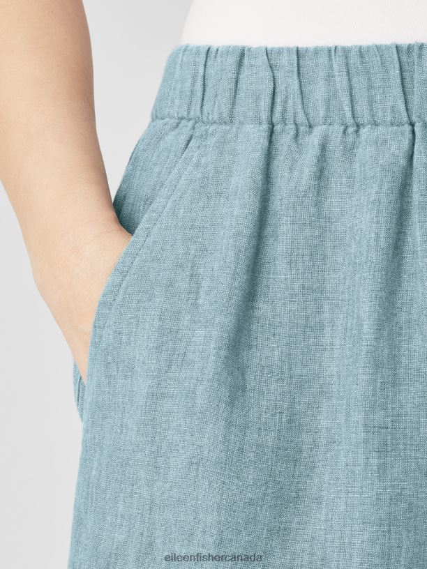 EILEEN FISHER Washed Organic Linen Delave Wide-Leg Pant Easy Fit Cropped Length Women FIELD Clothing 024FN569