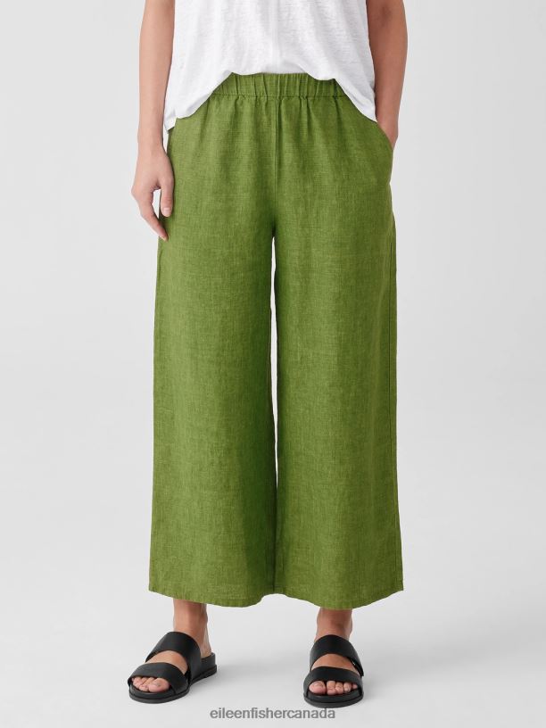 EILEEN FISHER Washed Organic Linen Delave Wide-Leg Pant Easy Fit Cropped Length Women FIELD Clothing 024FN570